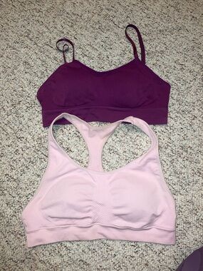 NWOT….Wireless Seamless Sports Bralet - Plum and Light Pink Bundle